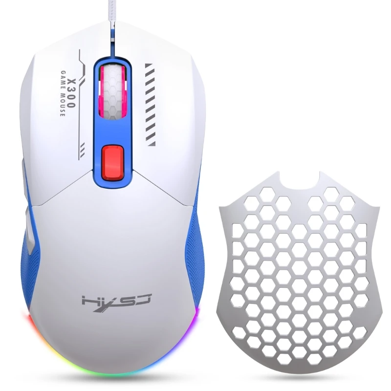 Прямая поставка USB-проводная RGB игровая сверхлегкая сотовая мышь 7200 точек на дюйм, программируемая эргономичная