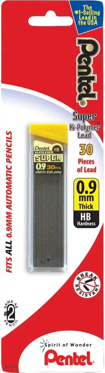 

0.9 mm HB Lead Refill, 30 Pieces for Smooth Writing and Drawing