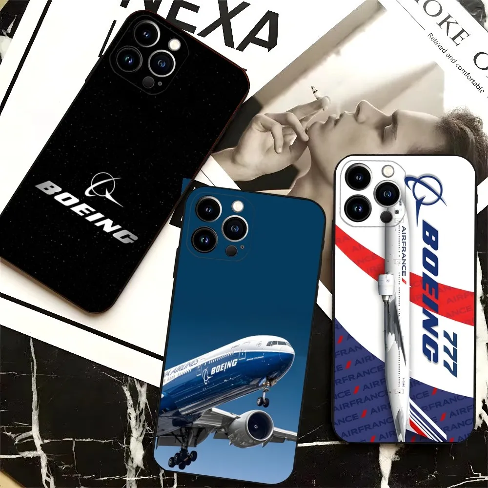 Airplane B-BoeingS 777 Phone Case For iPhone 16,15,14,13,12,Pro,Max,11,7,8,Plus,XR,XS Max Shockproof Silicone Soft Shell