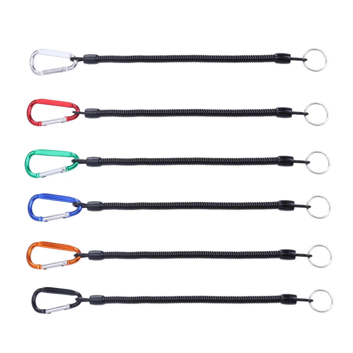 

6pcs Colorful Fishing Lanyards Spring Shaped Rope Secure Pliers Lip Grips Tackle Fish Tools Angling Accessories Boating Fishing