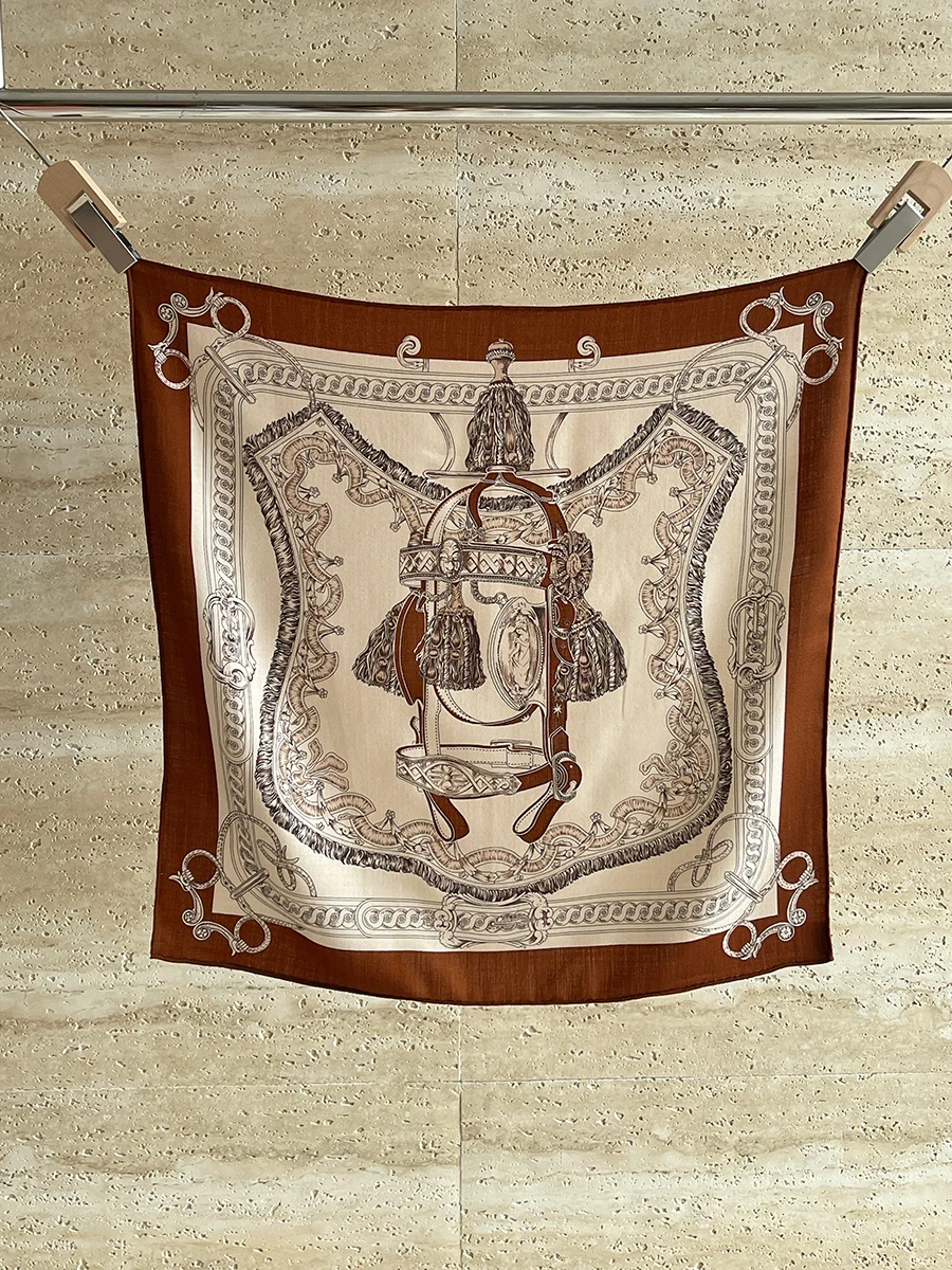 Классический женский шелковый шерстяной шарф 65 см, маленькие шарфы, поделки, шали с закрученными краями, украшение для головы, волос, шеи, зимний рождественский подарок