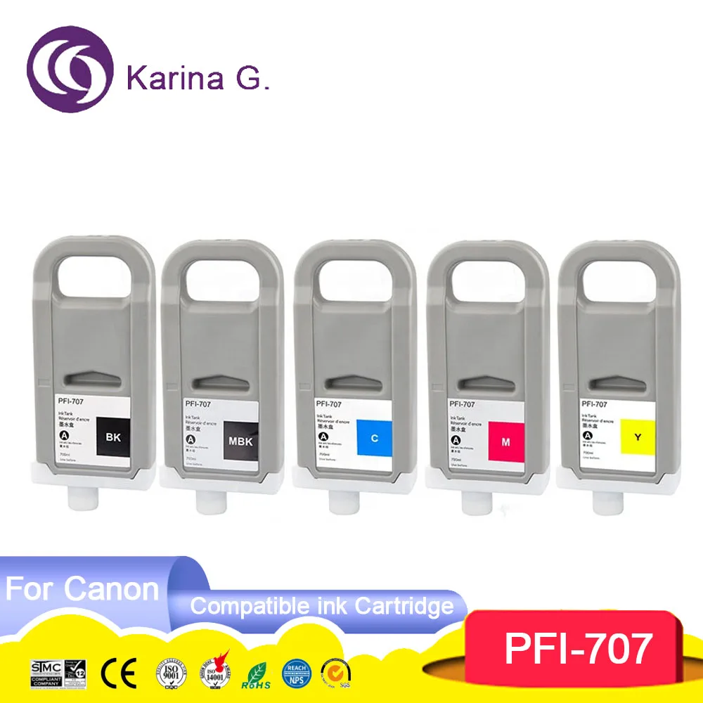 

PFI707 PFI-707 PFI 707 Premium Color Compatible Ink Cartridge for Canon iPF 830 840 850 Printer