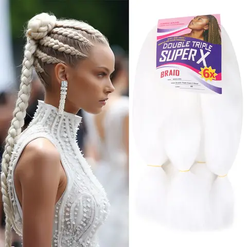 6 unids/lote extensiones de cabello trenzado Jumbo ombré preestirado sintético para mujeres y niños cabello de ganchillo ajuste de agua caliente Kanekalon