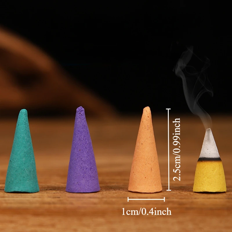 60Pcs Scented Incense Cones Anxiety Relief Fragrance Incense Cones Natural Scents Cones for Meditation Relaxation Sandalwood