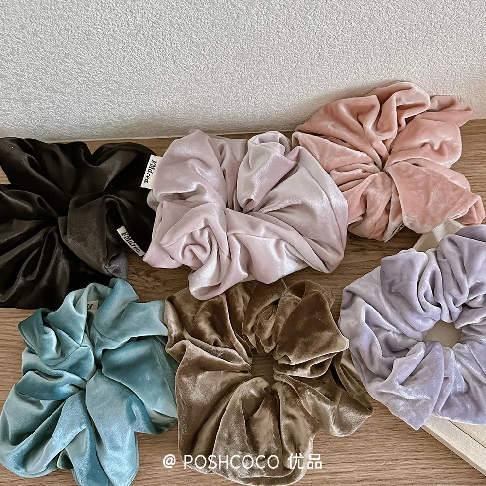 

Velvet Scrunchie Oversized 20cm Solid Color Hair Tie for Women Bun Luxurious Hair Accessory