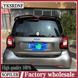 For Merced-Benz Smart Fortwo Fourfour 453 Spoiler ABS Plastic Unpainted Primer Color Rear Trunk Boot Wing Spoiler