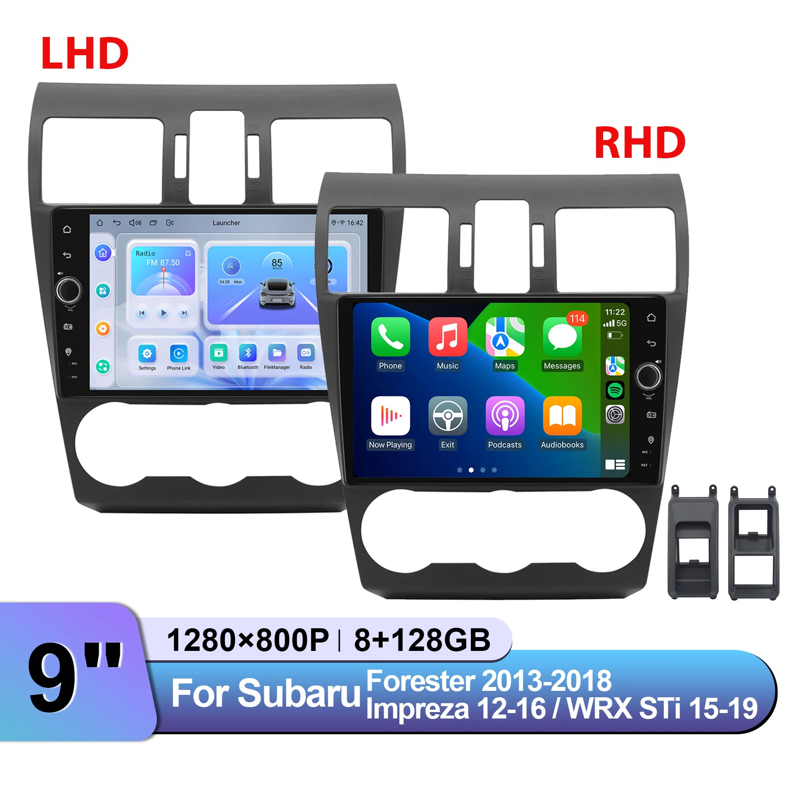 【Подходит для черного вентиляционного отверстия переменного тока】 9-дюймовый автомобильный радиоприемник для Subaru WRX STi 2012-2019, Android, GPS-навигация, поддержка управления рулевым колесом