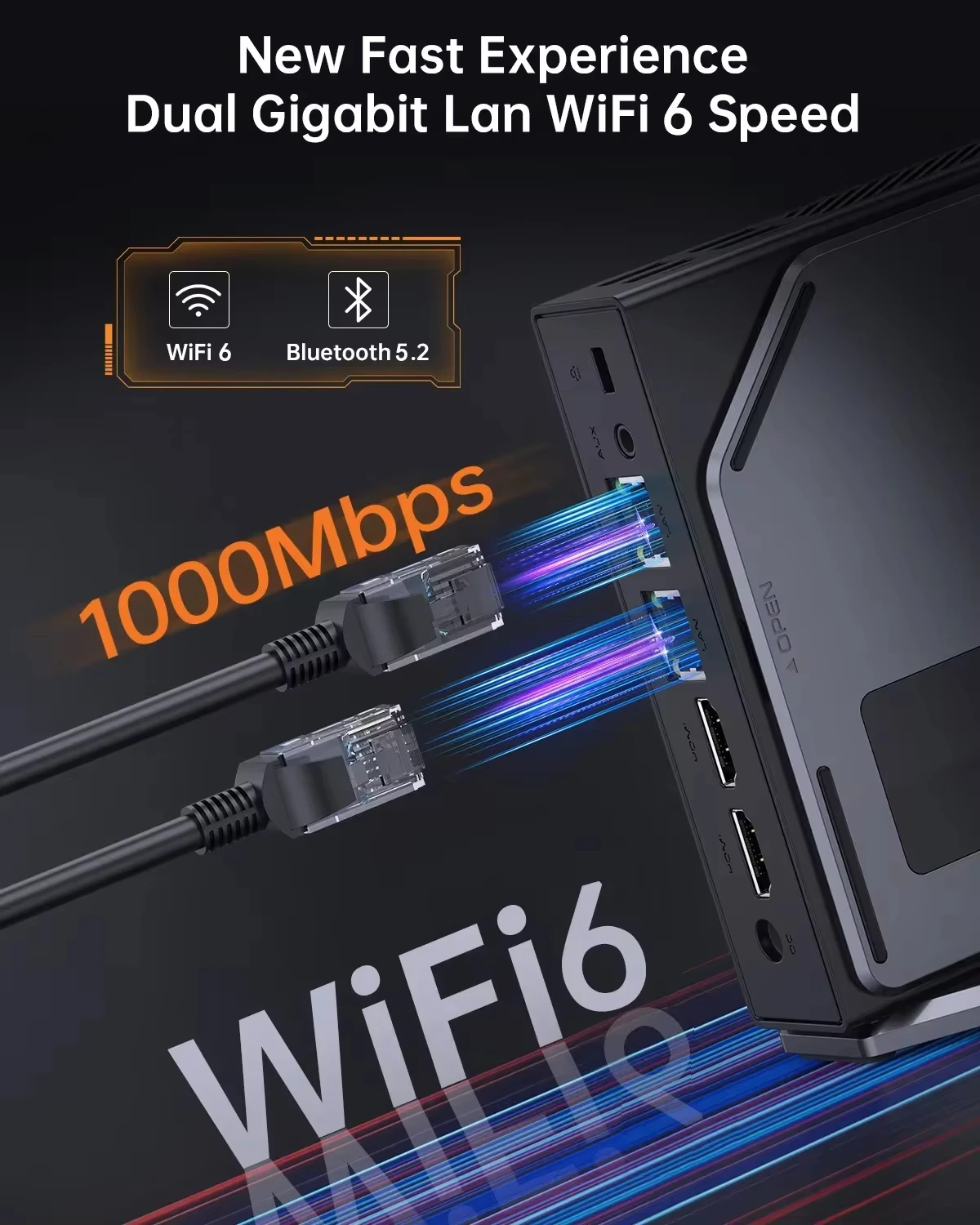 SZBOX كمبيوتر صغير Intel Alder Lake-N97/Twin Lake N150RGB Light WiFi6 4K شاشة مزدوجة/شاشة LAN DDR4 3200MHz SSD NVMe/NGFF LCD