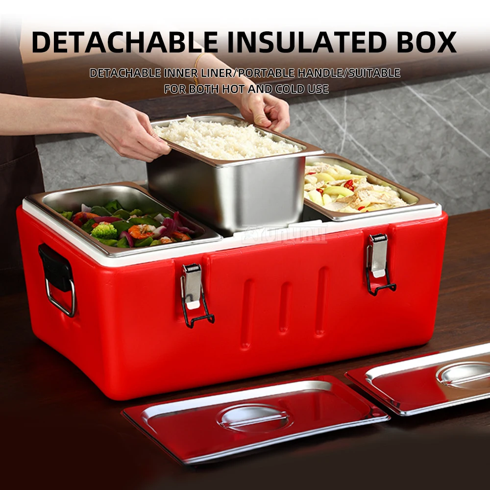 

Commercial Rice Insulation Bucket With Detachable Liner Large Capacity Rice Insulation Box