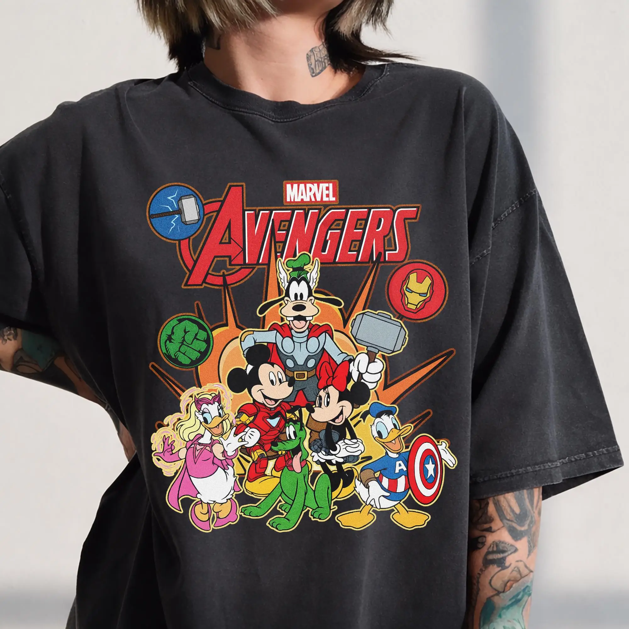 2026 Avengers Style Men's and Women's Summer Pure Cotton T-shirt Fan Style Comfortable, Breathable, High-quality Ins Y2k