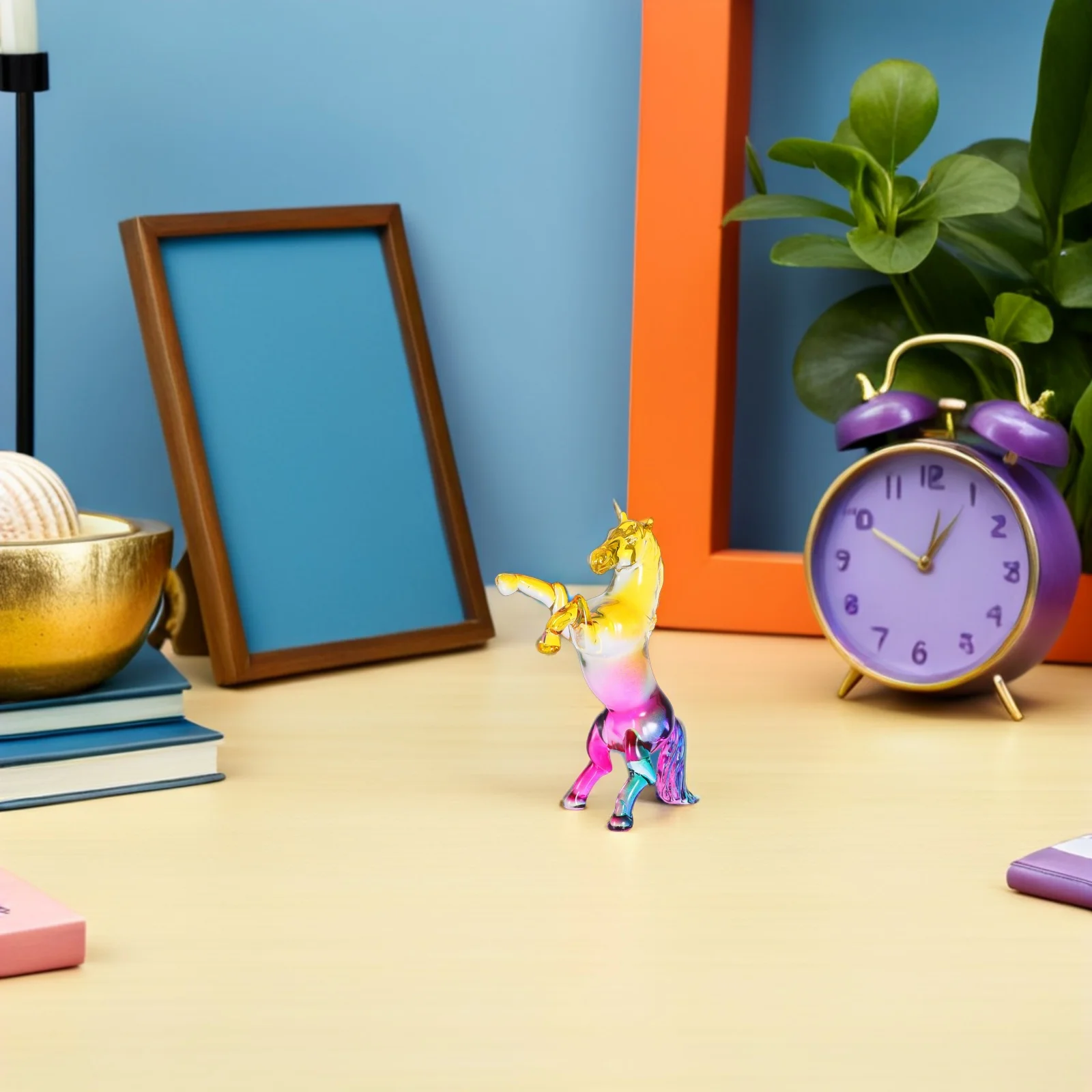 

Crystal Horse Statue Standing Transparent Fengshui Desk Decoration Luxury Year of The Horse 2026 Home Office Tabletop Ornament