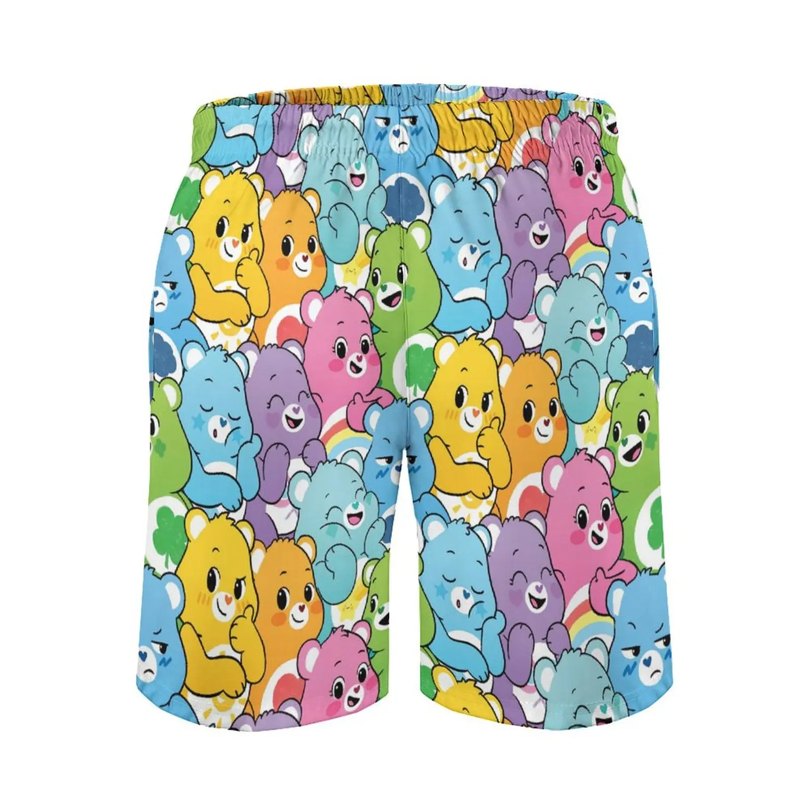 Mn Summer-Pantalon de plage décontracté pour hommes et femmes, vêtements de plage, illustration d'ours mignon de dessin animé, imprimé dopamine, Wstring de proximité