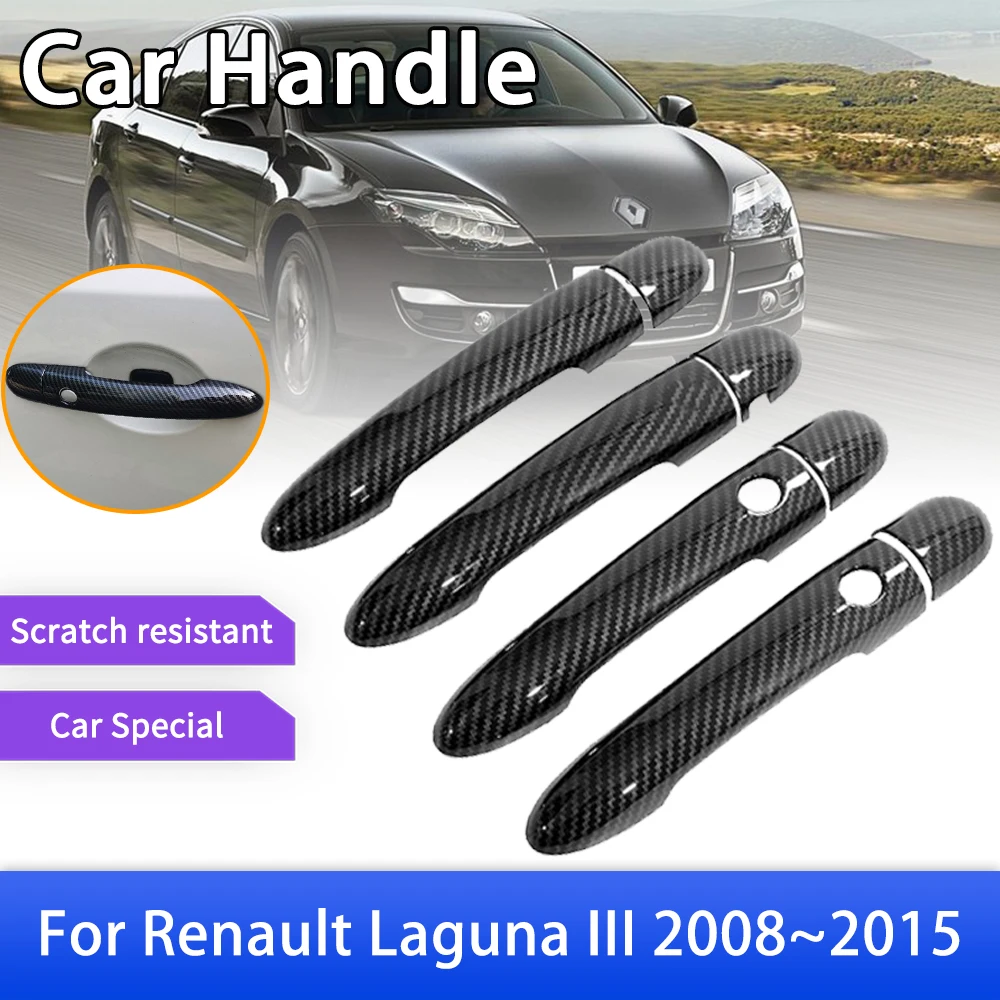 

Carbon Fiber Outer Door Handle Cover for Renault Laguna III MK3 X91 2008~2015 Car External Protective Accessories Stickers Trim