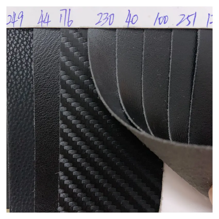 0.8mm Thickness Multiple Texture High-quality Wear Resistant Black Microfiber Pu Leather Materials