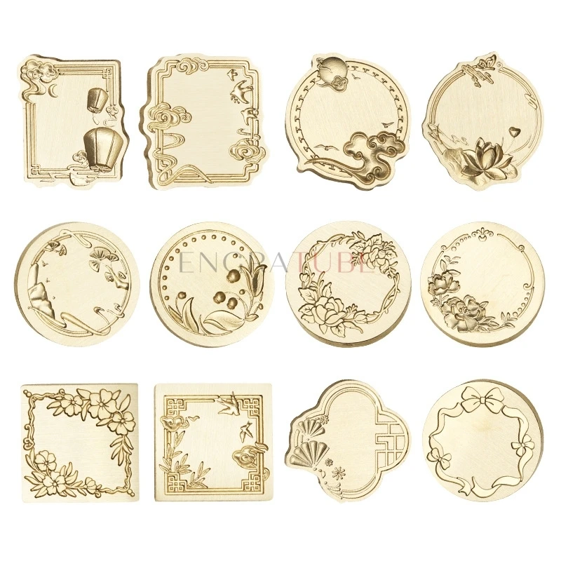

25mm 3D Relief Floral Border Wreath Sealing Wax Stamp Lotus Swallow Pine Tree For DIY Envelope Card Wedding Gift Scrapbooking