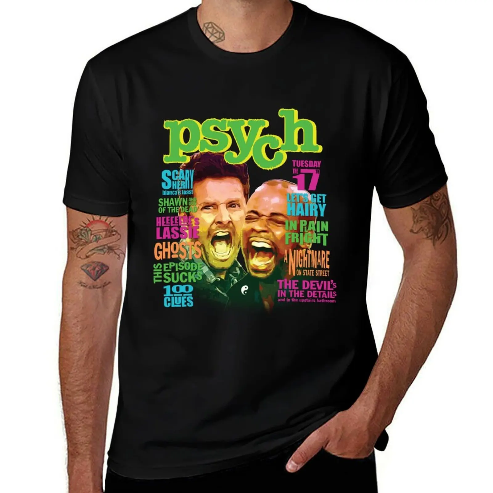 Fright Night - Psych T-Shirt Active Sports Short Sleeve Cotton Shirt
