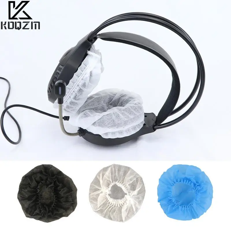 Funda desechable de 20 piezas para auriculares, cojín de orejera no tejido de 5-10,5 CM, fundas desechables para auriculares