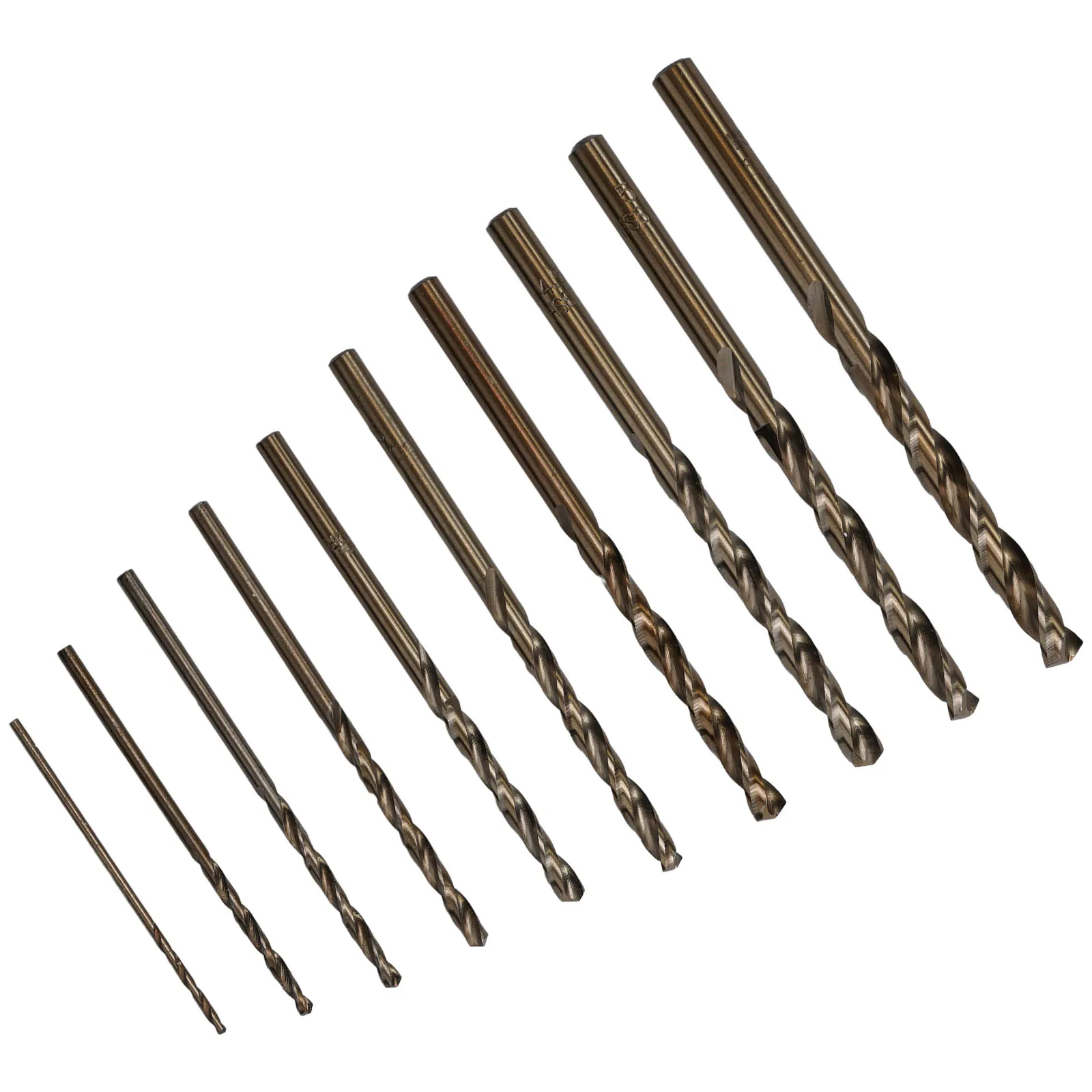 

10pcs HSS M35 Cobalt Drill Bit 1-6mm For Metal Stainless Steel Drilling Cutter Plated Drill Set Workshop Equipmen