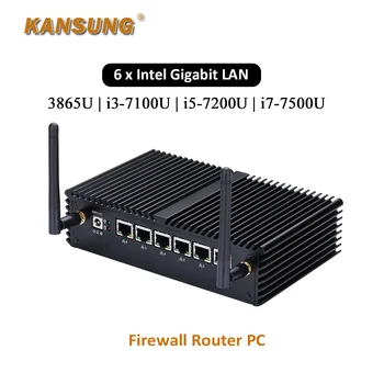 KANSUNG 6 Lan Mini PC Intel Celeron 3865U i3-7100U i5-7200U i7-7500U KabyLake DDR4 Firewall Router ASE-NI X86 Barebone Computer