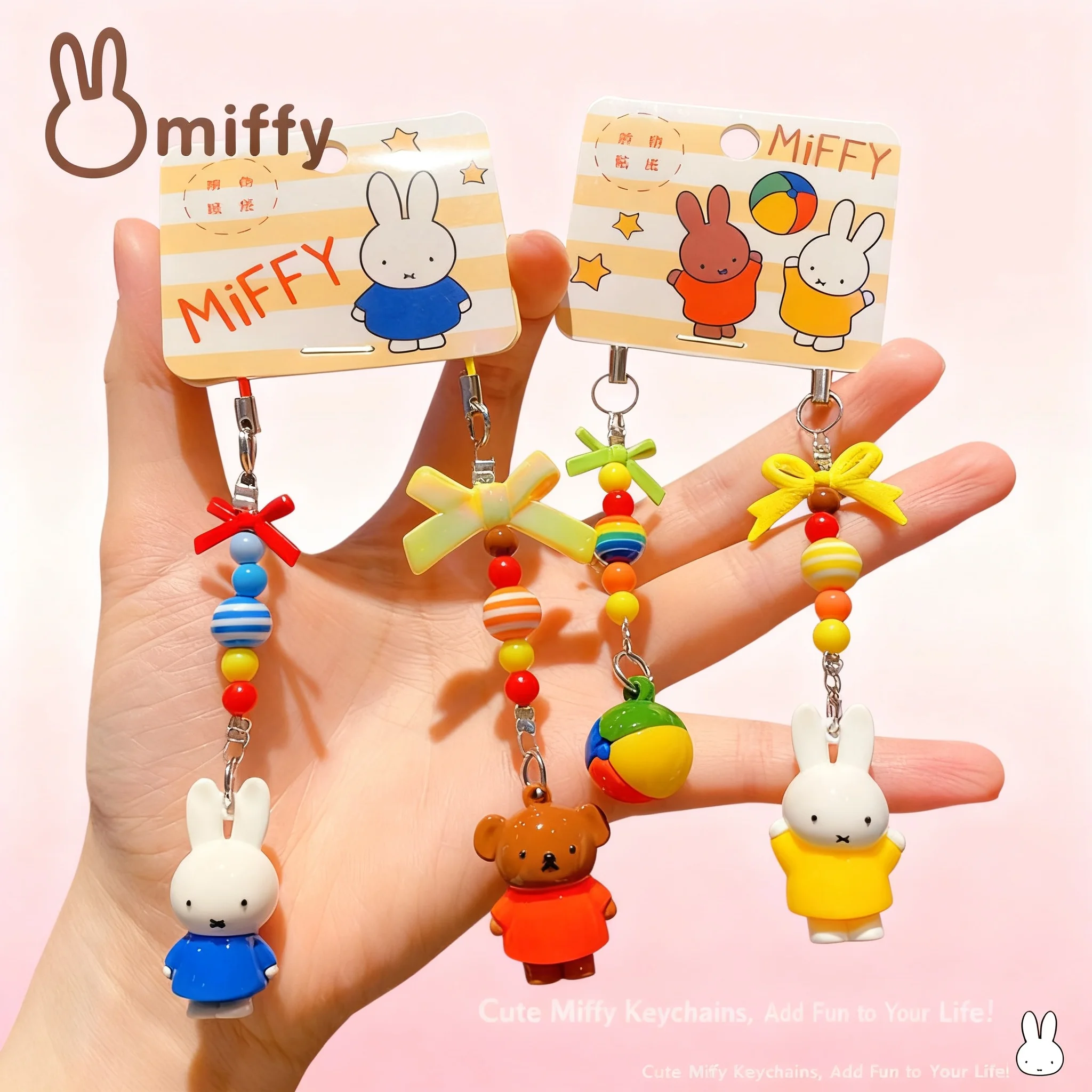 

Miffy Boris Kawaii Keychain Pendant DIY Creative Couple Backpack Ornament Gift for Girl