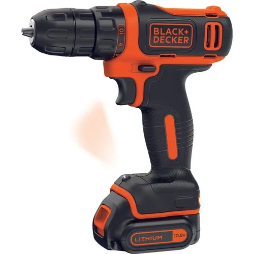 Black + Decker BDCDD12BAFC-QW 10.8V 1.5Ah Li-Ion Rechargeable Drill Screwing, Carrying case,