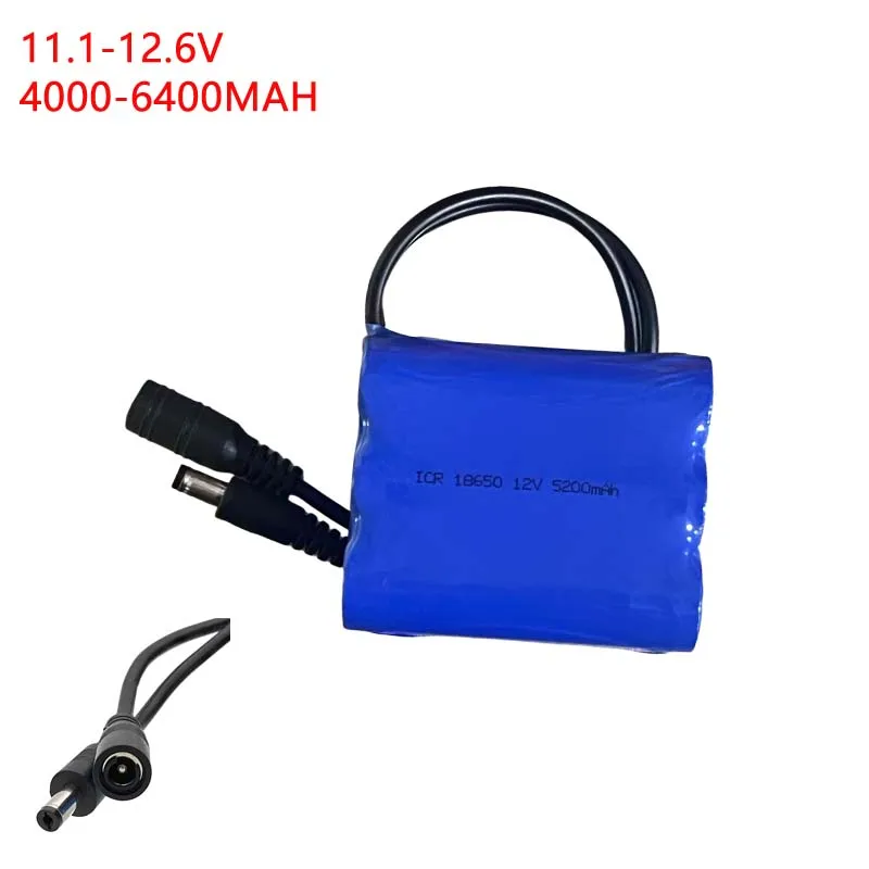 

18650 4000-6400mAh Battery 12.6V Li-ion Rechargeable Batteries with BMS Lithium Battery Packs Protection Board and Charger