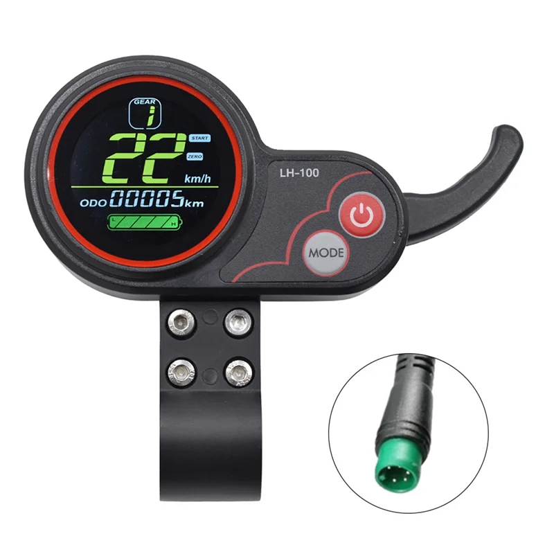 Painel de Exibição Lcd para Scooter Elétrico Medidor do Acelerador para Ebike Velocímetro Lcd 5pin Lh100 36v