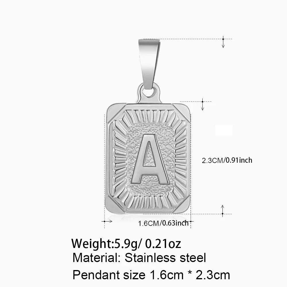 Big Pendant 26 Initial DIY Charms for Jewelry Making Stainless Steel Chunky Jewelry A-Z Capital Letter Luxulry Style Lady Gift