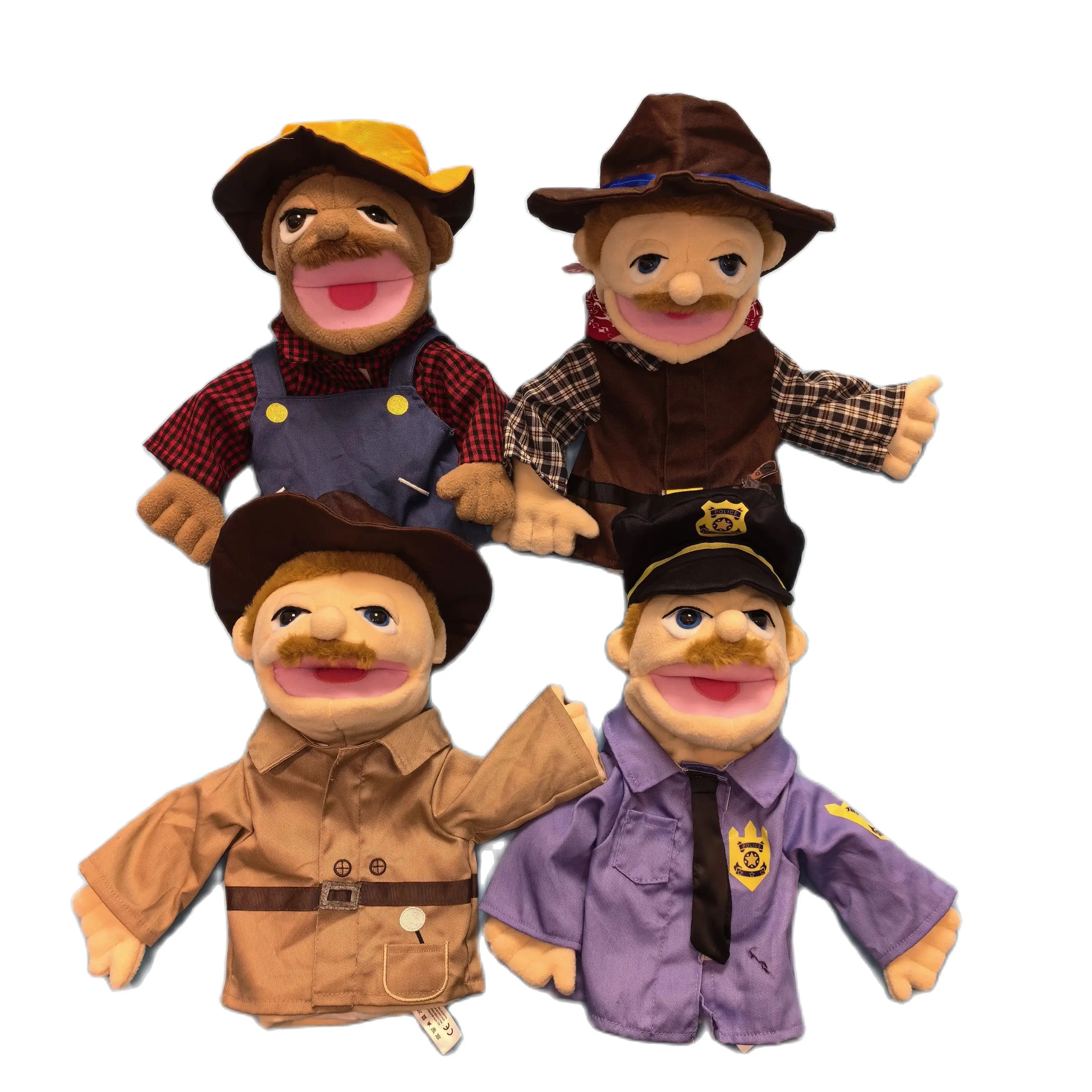 occupation Hand Finger Puppet Plushed Doll Educational Toys Simulator Soft Stuffed Toys Nurse detective player judge Doll Game