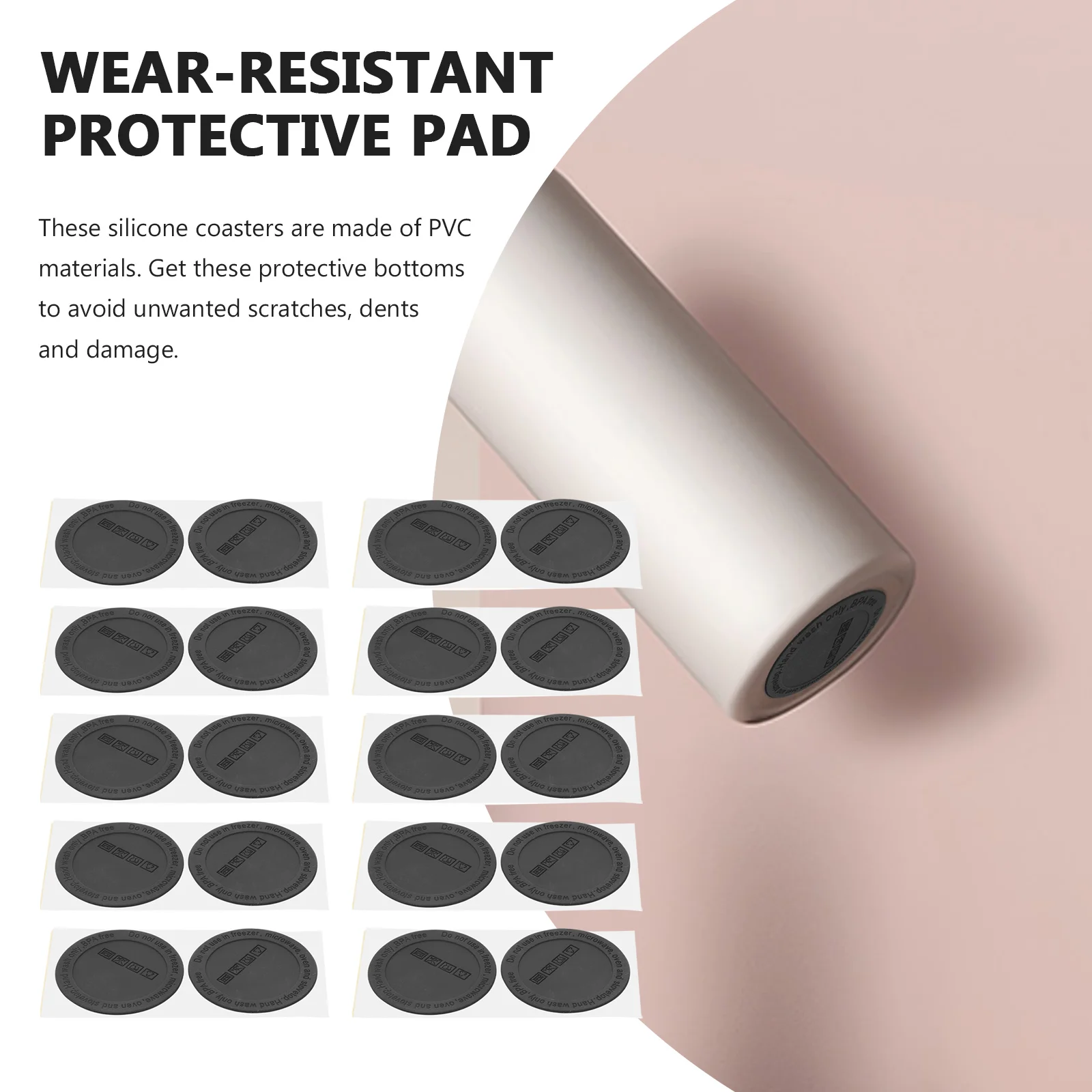 

20pcs Anti-Skid Silicone Pad Round Heat-Resistant Tumbler Mats For Insulated Cup Non-Slip Home Supplies Coaster Set