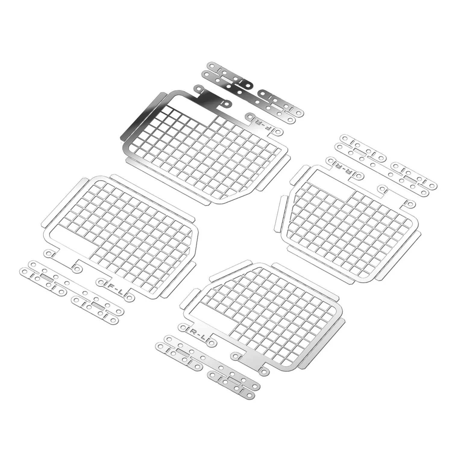 1 Set Metal Folding Side Window Net Explosion-proof Protective Net for 1/18 RC Crawler TRX4-M DefenderUpgrade Parts