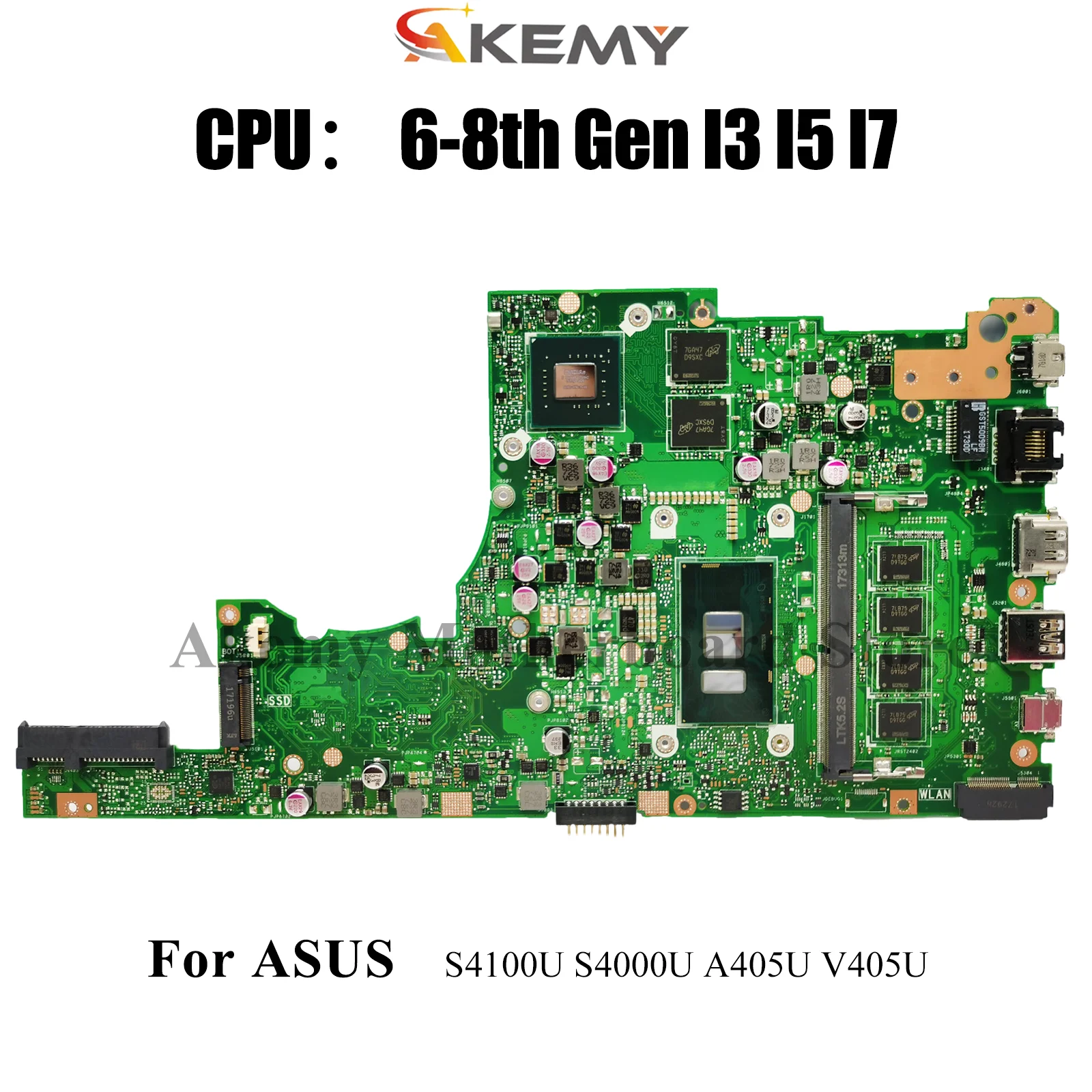 

X405UQ Laptop Motherboard For ASUS X405UN S4000U V405U X405U X405URP X405UQ S405U A405U S4100U X405UF Mainboard W/ I3 I5 I7 CPU