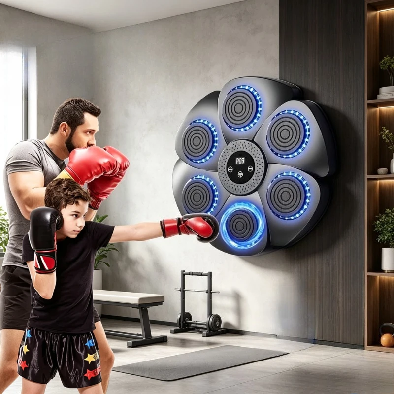Kids Smart Music Boxing Machine Wall Target Punching Trainer for Ages 7-12 Reaction Fitness Home Exercise Indoor Toy 어린이 복싱 머신