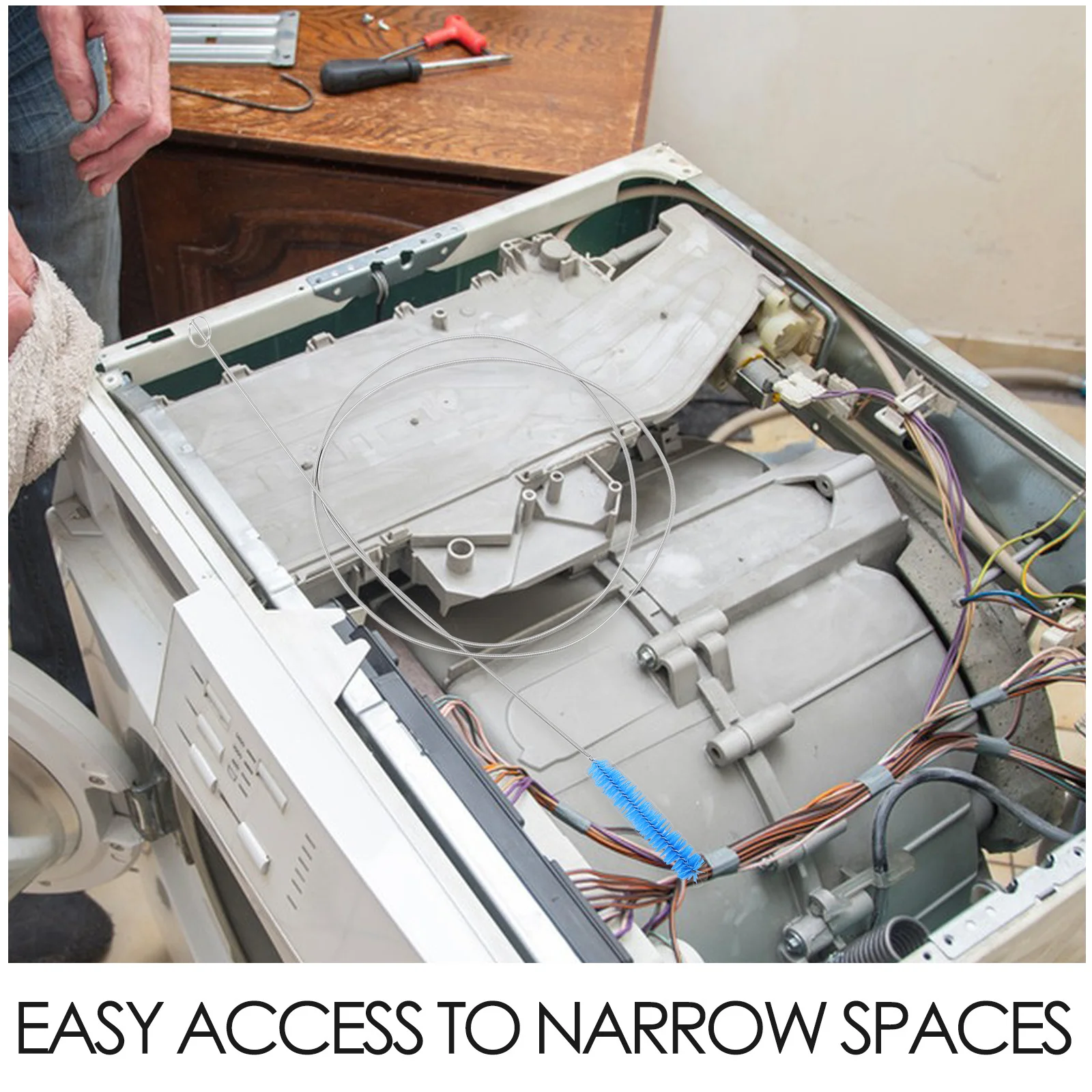 2 قطعة الفولاذ المقاوم للصدأ خرطوم الربيع فرشاة مجموعة أنبوب مرن الأنظف للغسالة الثلاجة مكيف الهواء استنزاف الأنابيب #3