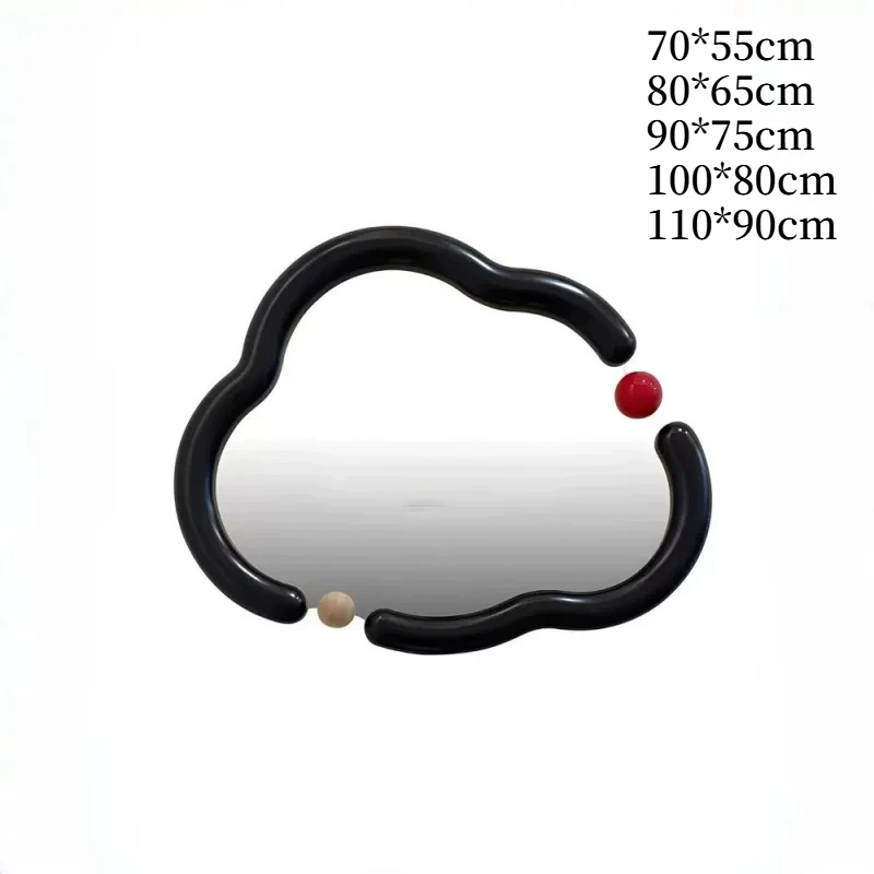 Kawaii Cute Mirror Frame Nursery Wavy Vanity Bathroom Mirror Cloud Decorations Espejos Decorativos De Pared Decoration Home
