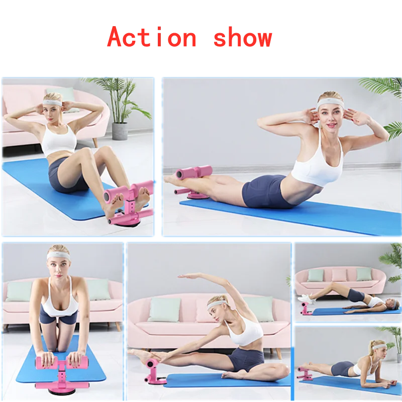 Fitness Sit Up Bar Gym Equipment Exercised Self-Suction Abs Machine Ankle Support Trainer Floor Assistant Abdominal Muscle Train