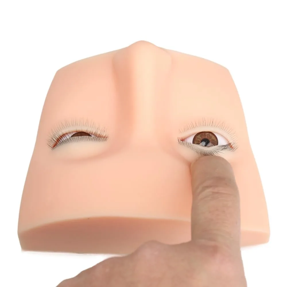 Realistic Silicone Lash Mannequin Head with Liftable Eyelids for Training,Eyelash Extension Training Practice Head