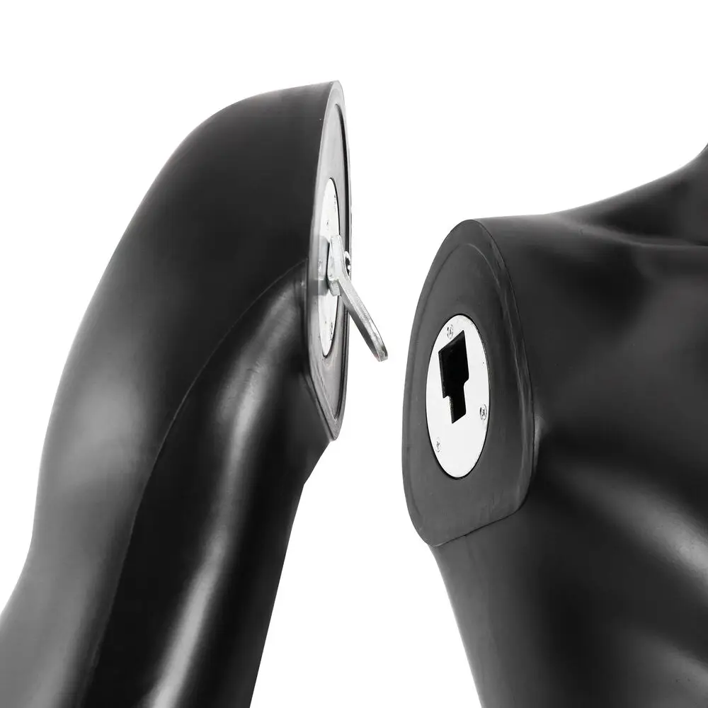 Black Male Mannequin Full Body Stand With Adjustable Posture & Stable Metal Base