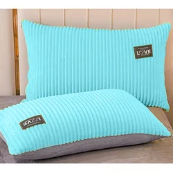 A pair simple coral velvet soft rectangular pillowcases 2PCS 48x74cm zipped pillow Cover adult pillow case for bed or bedroom