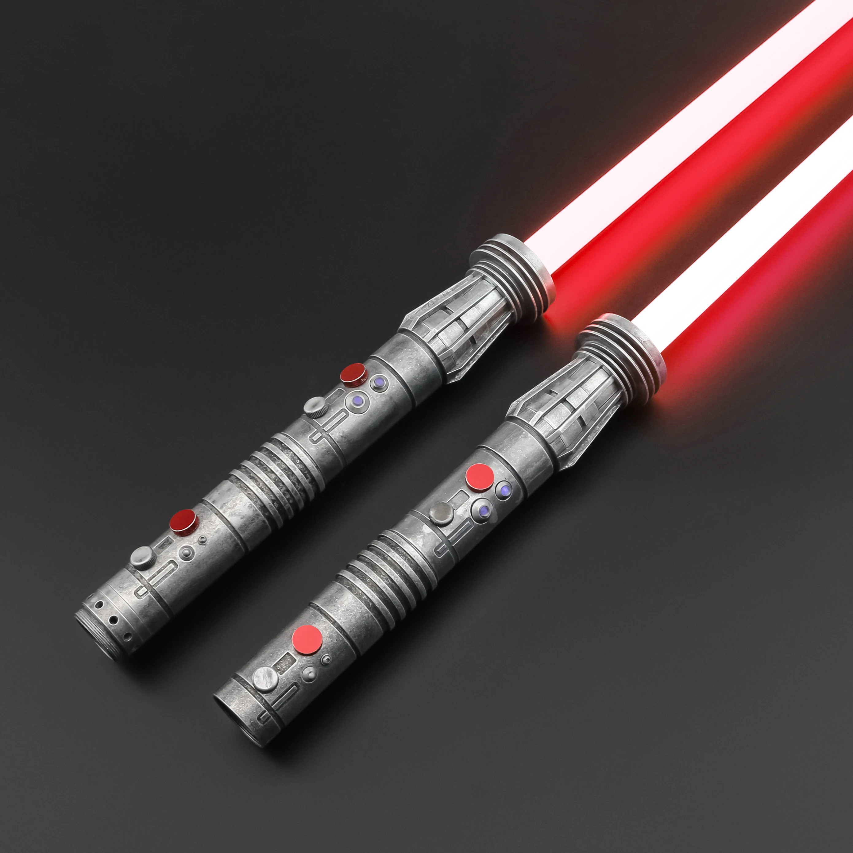 TXQSABER Neo Pixel Darth Maul weathered Lightsaber 2PCS Double Blade Smooth Swing Laser Sword Metal Handle Sith Cosplay Toys