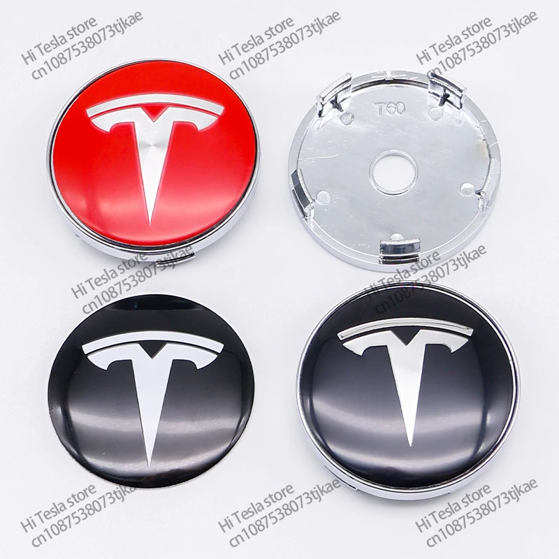 4 PCS 60mm Tesla High Quality Wheel Hub Caps for Tesla Model 3 Model Y Car Wheel Hub Center Caps Personalized Car Accessories