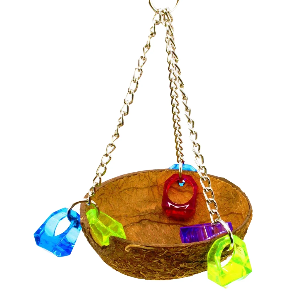 

Coconut Shell Bird Nest Hanging Parrot Nest Bird House Pet Shelter Decor For Cage Garden