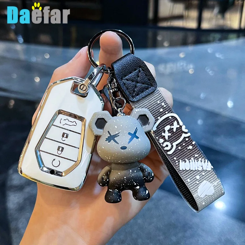 Чехлы для автомобильных ключей из ТПУ с 4 кнопками, умный флип-чехол для Isuzu протектор для пульта дистанционного управления X Series DMAX D-Max X-surface Protector