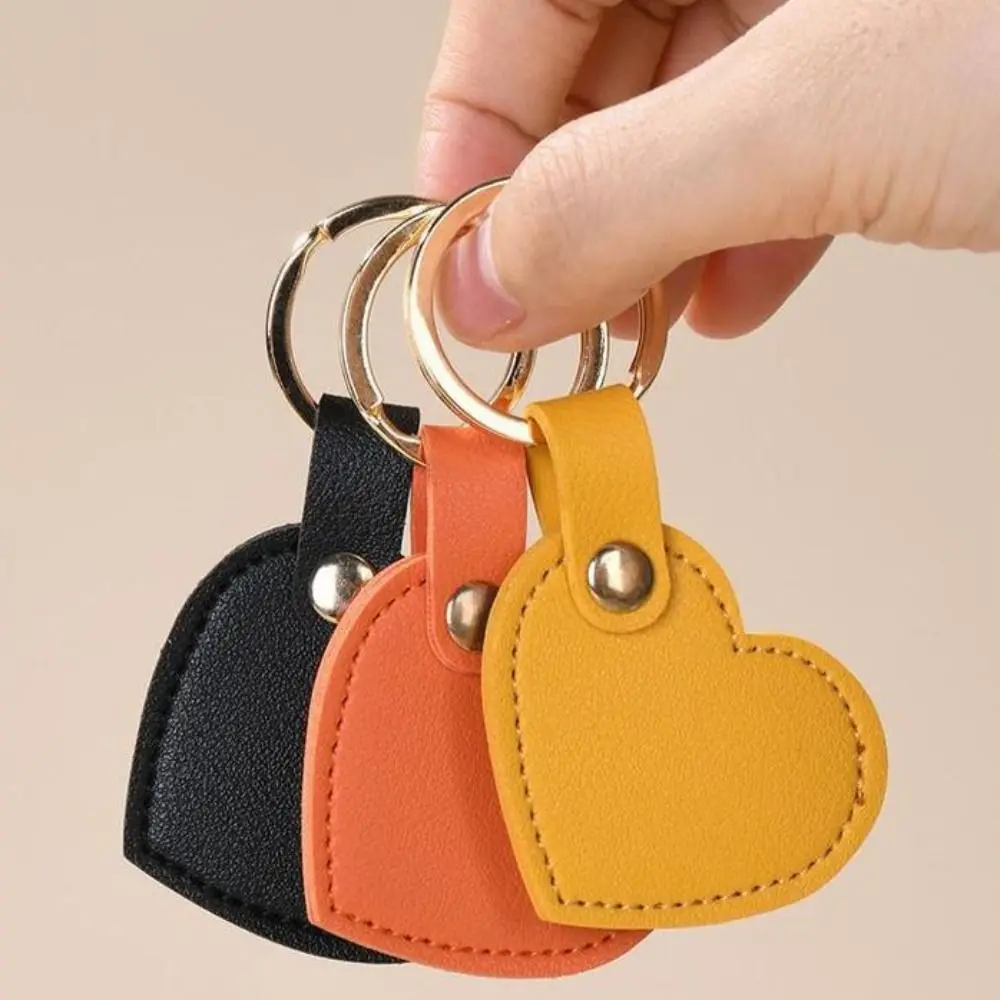 

Модный кожаный брелок-сердце для ключей от машины, розовый, из ПУ, с разноцветным кулоном, подарок на день рождения