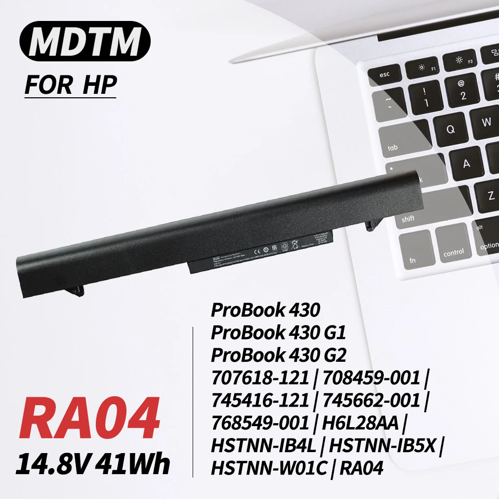 

RA04 708459-001 Battery for HP ProBook 430 G1 G2 Series 707618/745416-121 745662-001 768549-001 HSTNN-IB4L HSTNN-IB5X HSTNN-W01C