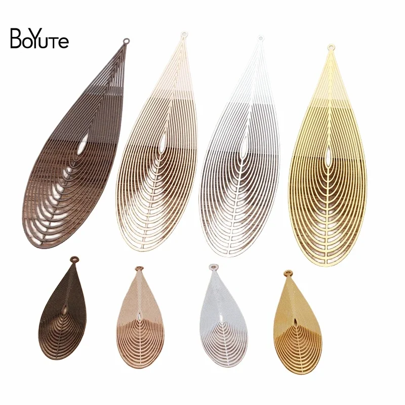 

BoYuTe (20 Pieces/Lot) Metal Brass Filigree Plate Water Drop Pendant Diy Jewelry Accessories Handmade Materials