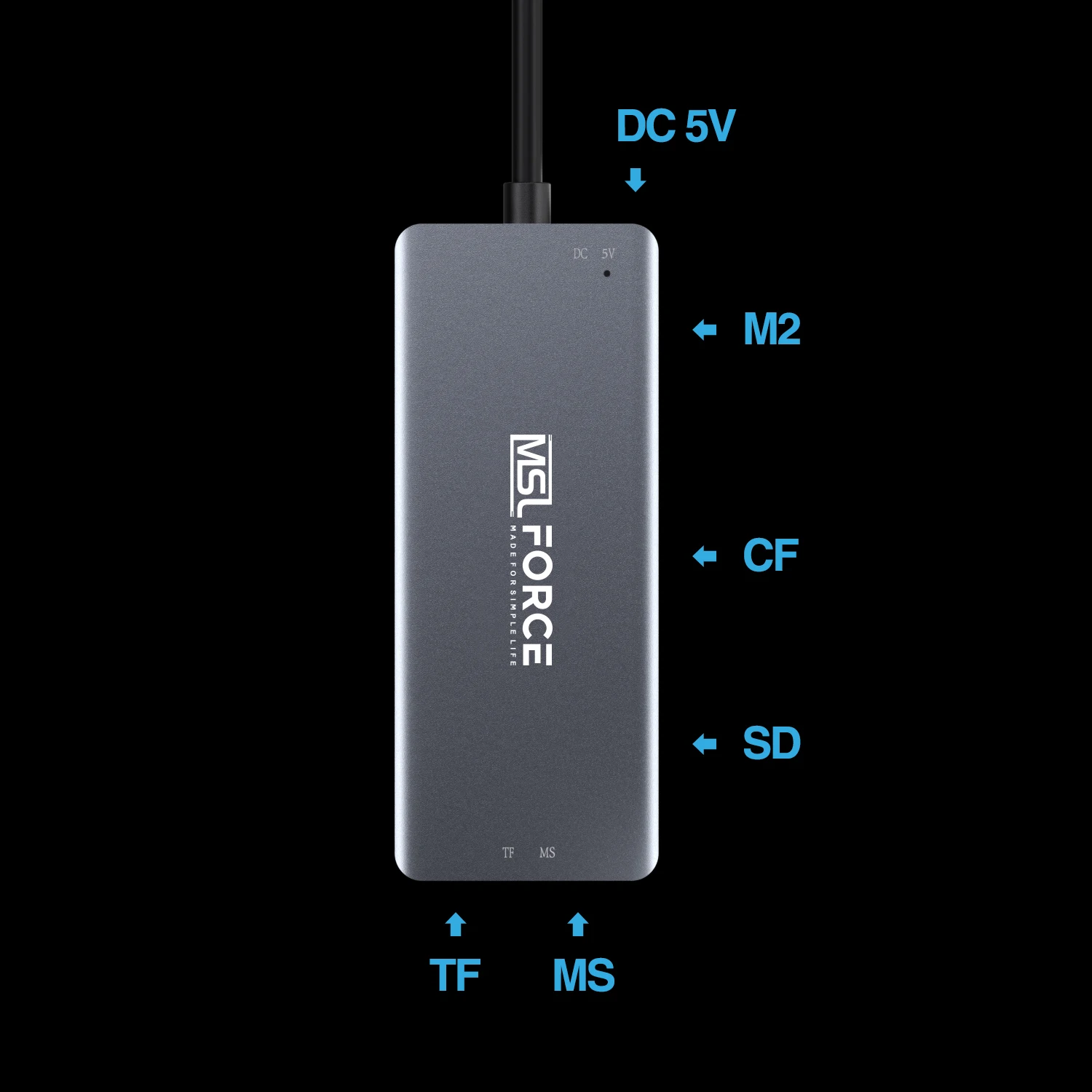 Msl USB TYPE-C 3.0 قارئ بطاقة SD TF CF MS M.2 المدمجة فلاش بطاقة عالية السرعة محور لأجهزة الكمبيوتر المحمول اللوحي ماك بوك كاميرا الملحقات