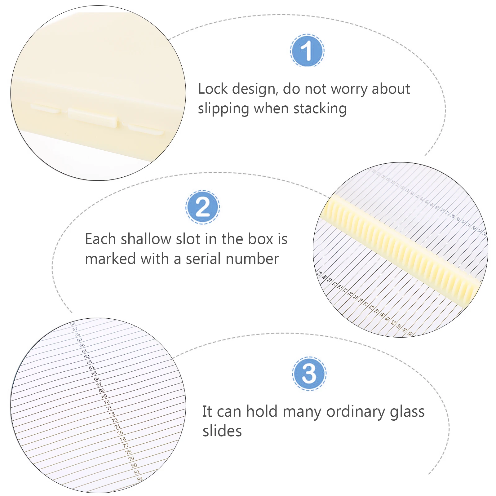 

2Pcs Microscope Premium ABS Material Multi Slots Buckle Latch Slide Storage Container Holder Organize Glass