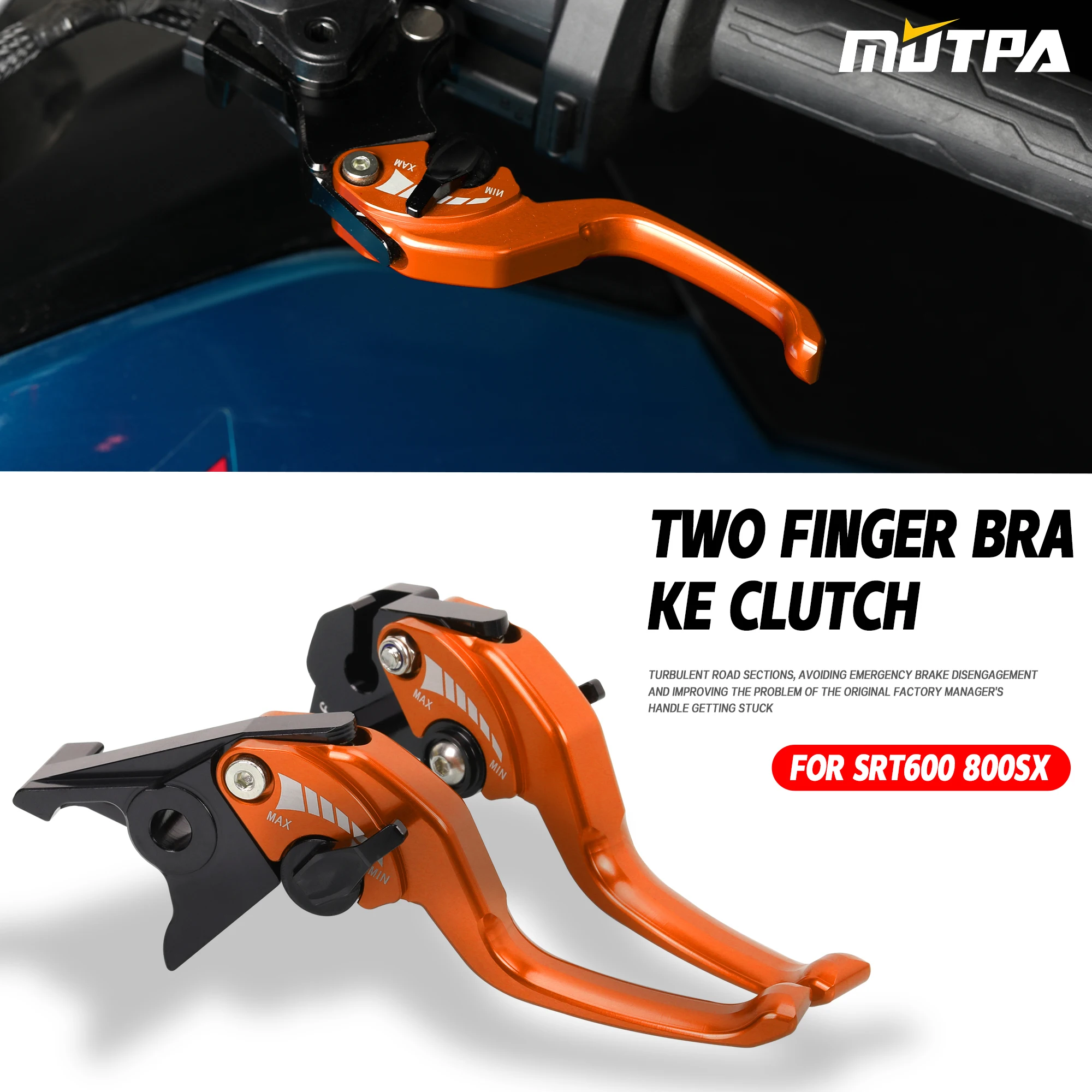 For QJMOTOR SRT 600 SRT800 800X SRT 800SX Short Brake Lever Motorcycle SRT600 CNC Adjustable 2Finger Short Brake Clutch Levers