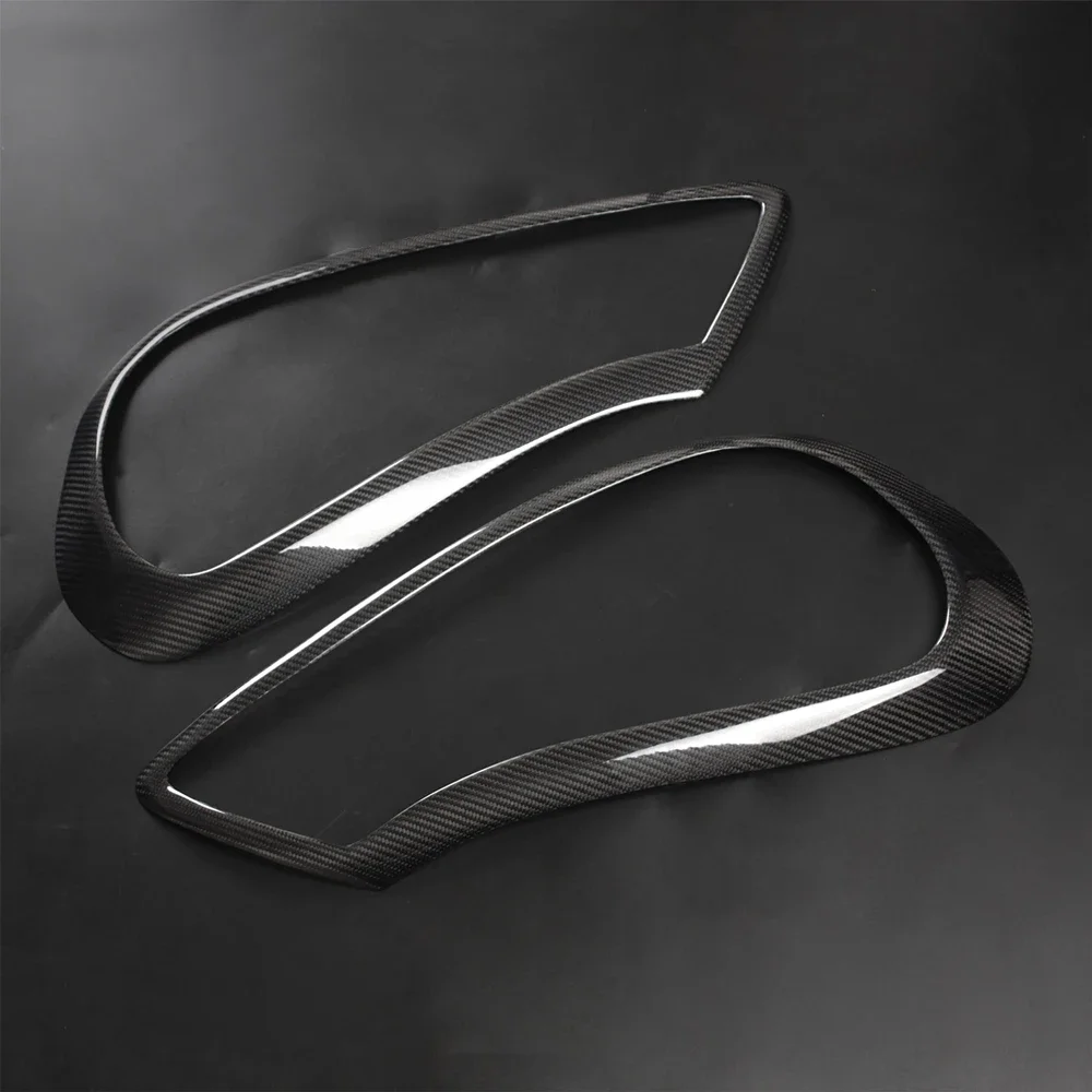 

2 Pcs for Porsche Cayenne 08-10 Carbon Fiber Light Eyebrow Light Frame Headlight decoration